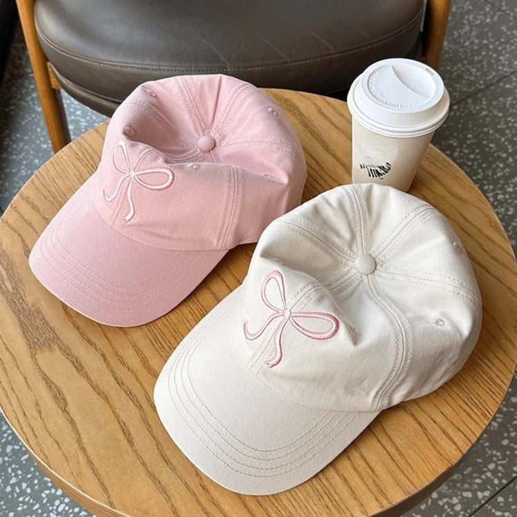 Sweet Bow Bow Baseball Cap for Women Fashion Hat Adjustable Snapback