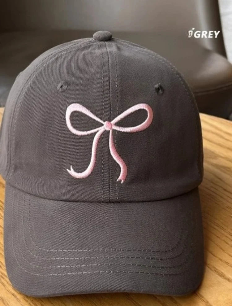 Sweet Bow Bow Baseball Cap for Women Fashion Hat Adjustable Snapback