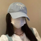 Sweet Bow Bow Baseball Cap for Women Fashion Hat Adjustable Snapback