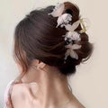 Elegant Butterfly Pearl Bow Hair Claw Clip for Women Fashion Ponytail Hair Accessories