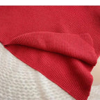 Autumn Winter Knit Sweater, Vintage Irregular Loose Pullover, Chic High Neck Women Fashion Tops