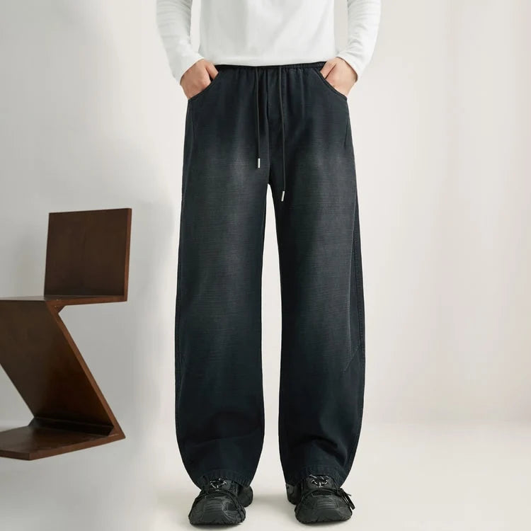 Men Streetwear Fashion Loose Casual Sport Pants, Vintage Washed Cotton Cargo Pant, Cityboy Trousers Joggers Sweatpants