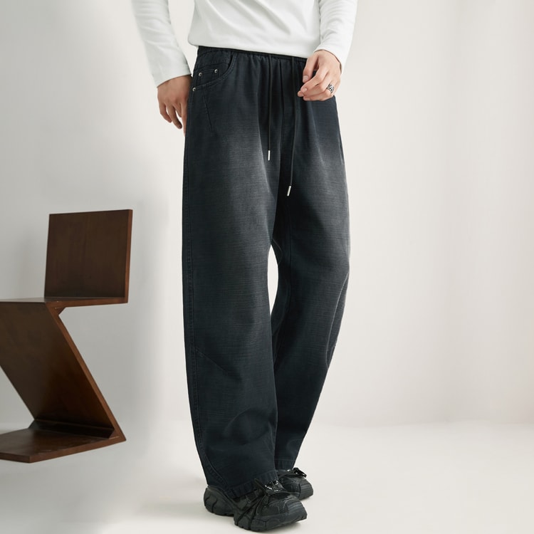Men Streetwear Fashion Loose Casual Sport Pants, Vintage Washed Cotton Cargo Pant, Cityboy Trousers Joggers Sweatpants