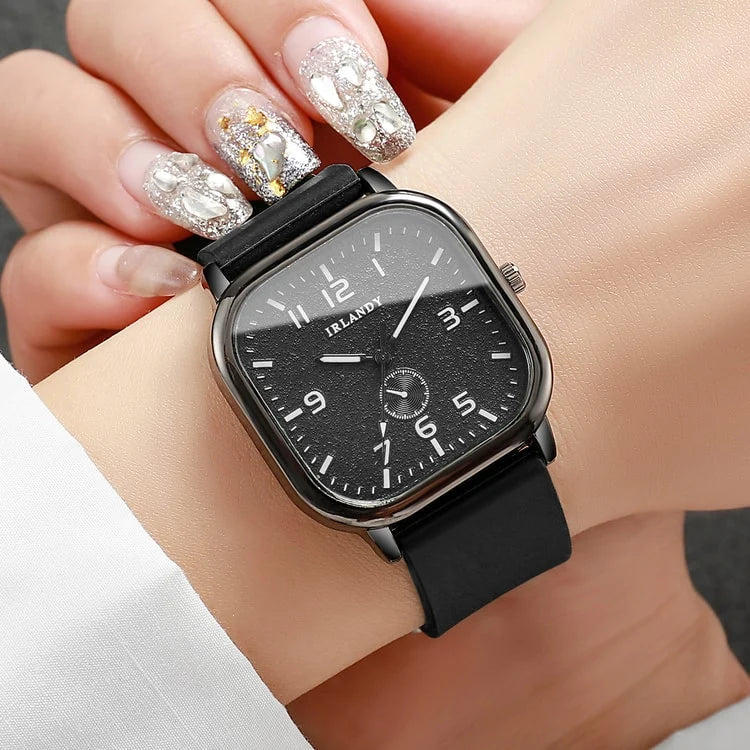 Casual Silicone Strap Quartz Watches, Sports Wristwatch for Men, Women, Students, Fashion Square Women's Watch