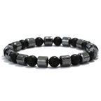 Premium Men Bracelet, Howlite, Hematite, Tiger Eyes, Homme Cycling Decoration