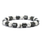 Premium Men Bracelet, Howlite, Hematite, Tiger Eyes, Homme Cycling Decoration