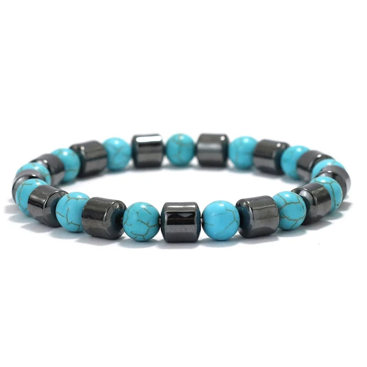 Premium Men Bracelet, Howlite, Hematite, Tiger Eyes, Homme Cycling Decoration