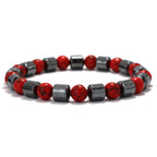 Premium Men Bracelet, Howlite, Hematite, Tiger Eyes, Homme Cycling Decoration