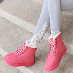 Womens Plush Velvet Winter Boots Cozy Round Toe Casual Footwear