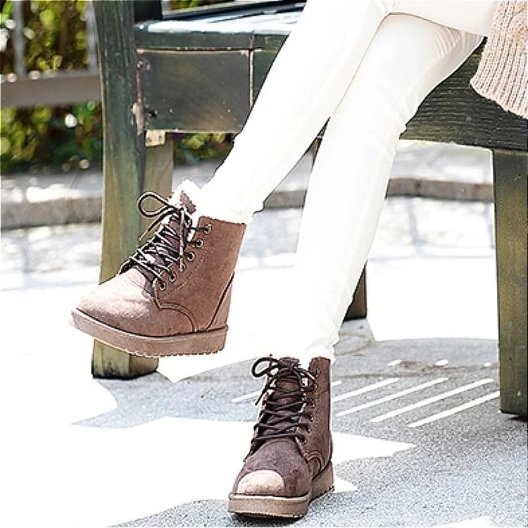 Womens Plush Velvet Winter Boots Cozy Round Toe Casual Footwear