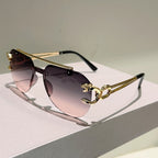 Rimless Pilot Sunglasses with Gradient Lenses