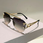 Rimless Pilot Sunglasses with Gradient Lenses