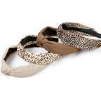 Leopard Print Knotted Headband Women Fabric Hair Accessories