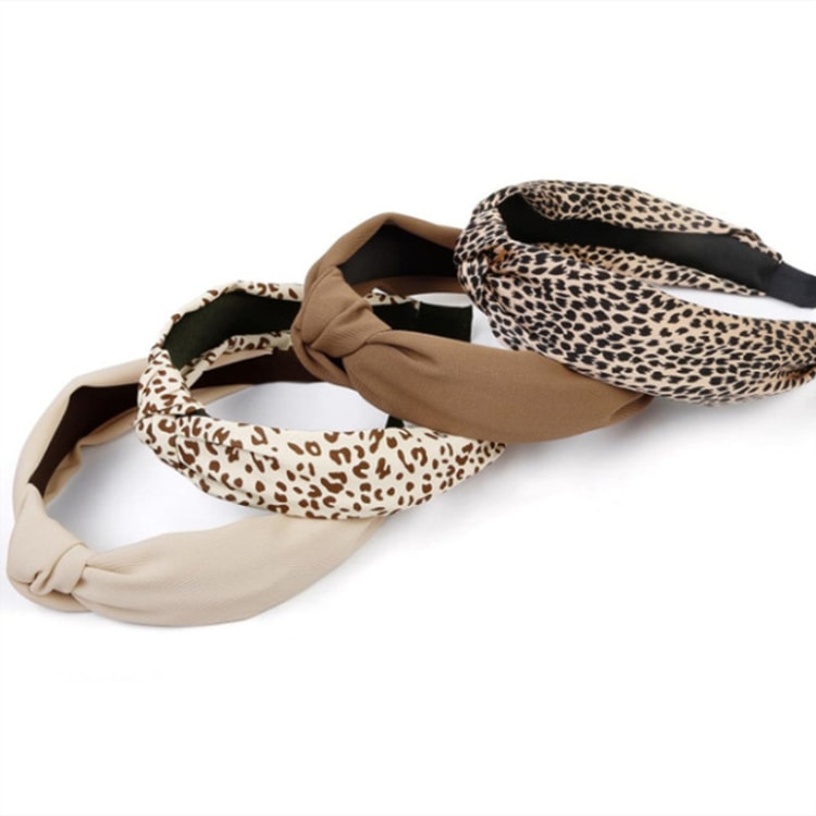 Leopard Print Knotted Headband Women Fabric Hair Accessories