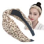 Leopard Print Knotted Headband Women Fabric Hair Accessories