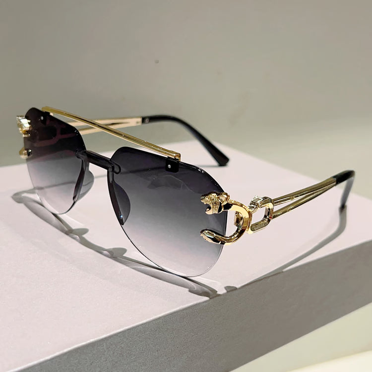 Rimless Pilot Sunglasses with Gradient Lenses