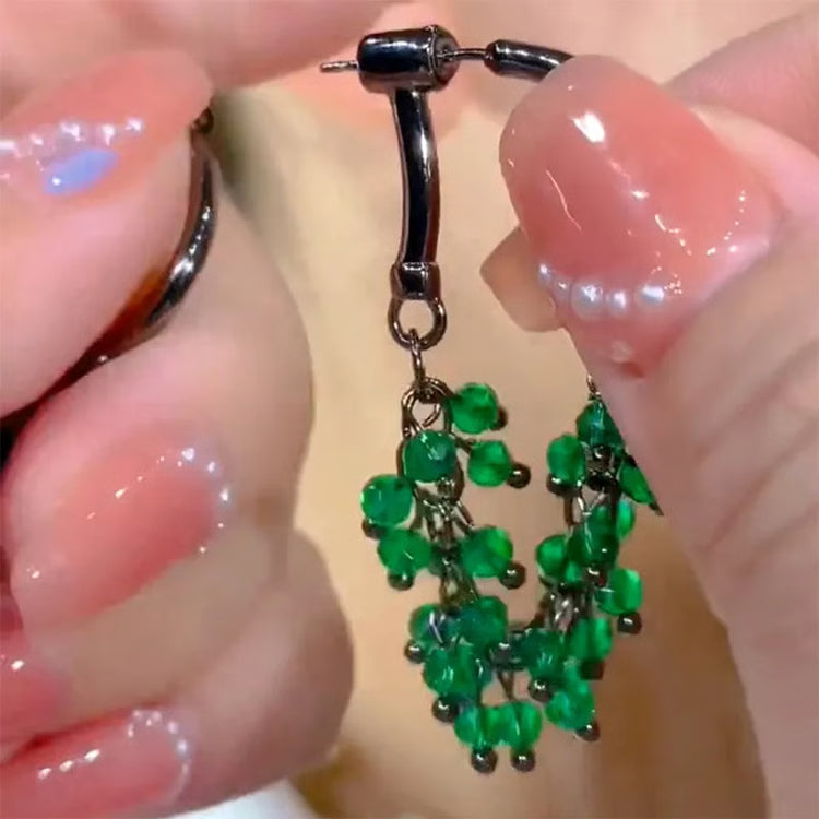 Green & Red Crystal Beaded Earrings for Women – Fashion Jewelry Gift