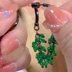 Green & Red Crystal Beaded Earrings for Women – Fashion Jewelry Gift