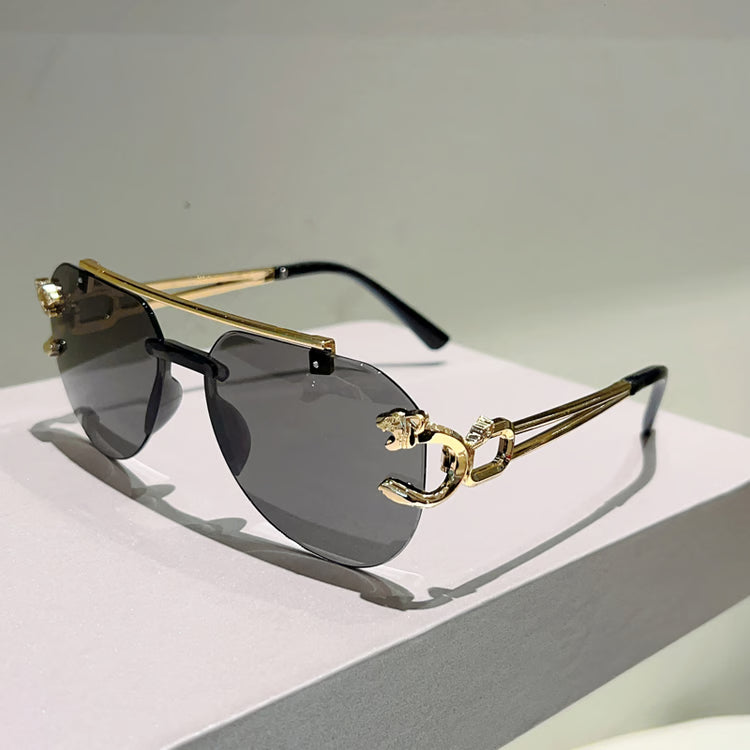 Rimless Pilot Sunglasses with Gradient Lenses