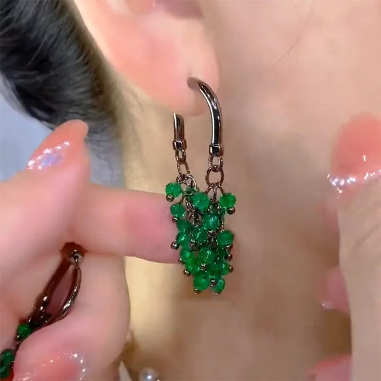 Green & Red Crystal Beaded Earrings for Women – Fashion Jewelry Gift
