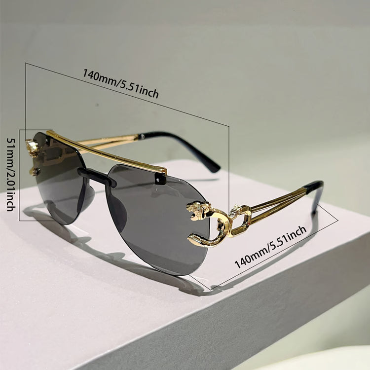 Rimless Pilot Sunglasses with Gradient Lenses