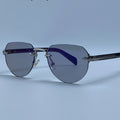 Rimless Sunglasses for Women Luxury Metal Oval Sunglasses