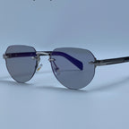 Rimless Sunglasses for Women Luxury Metal Oval Sunglasses